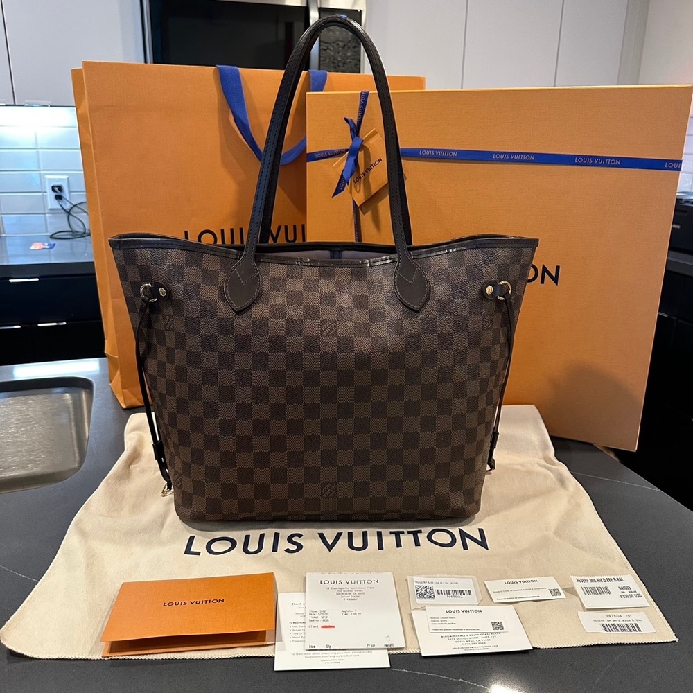 ‼️SOLD‼️Louis Vuitton Damier Ebene Neverfull MM Rose Ballerine Pink